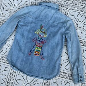 Vintage  Denim Jacket with Embroidered Design